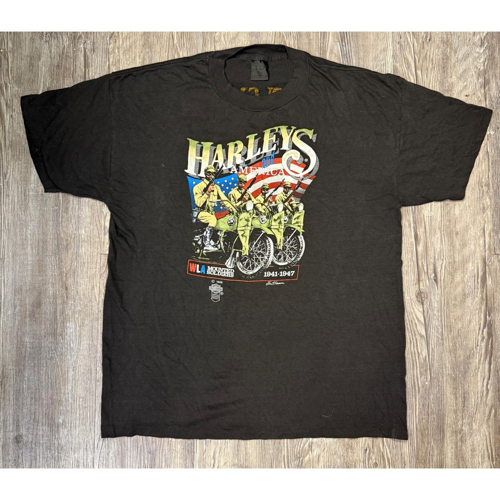 VNTG '85 3D Emblem Harley Davidson WLA Mounted Soldiers , Colorado Springs